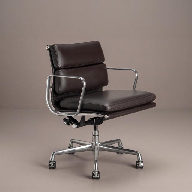 2020s Eames Soft Pad Management Chairs in Espresso Leather by Herman Miller For Sale - Image 5 of 10