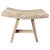 Sleek minimalist bench or stool hand made from a single slab of reclaimed teak wood with a cerused finish revealing the...