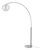 Float Arc Floor Lamp - Black Nickel, Sphere White Satin Shade, Steel Marble Base For Sale