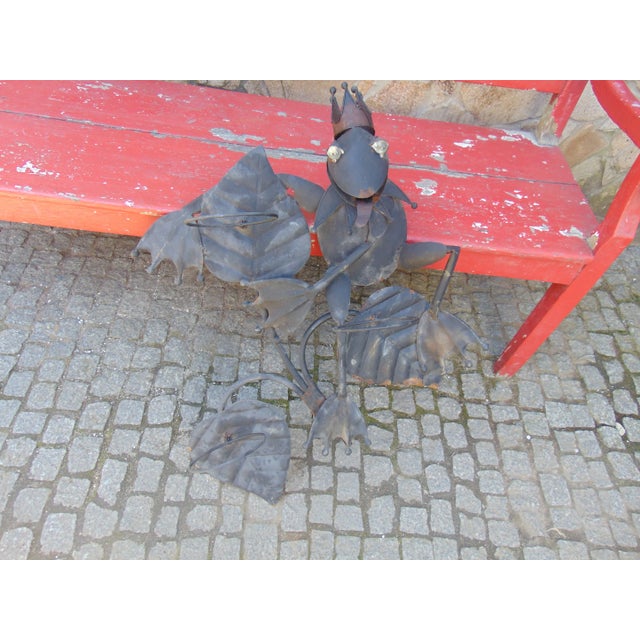 Black Vintage Metal Frog Planter, 1970s For Sale - Image 8 of 9
