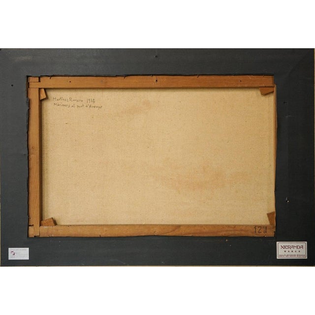 Josep Martinez Romero, Sailors at the Port of Arenys, Oil on Canvas, Framed For Sale - Image 5 of 7