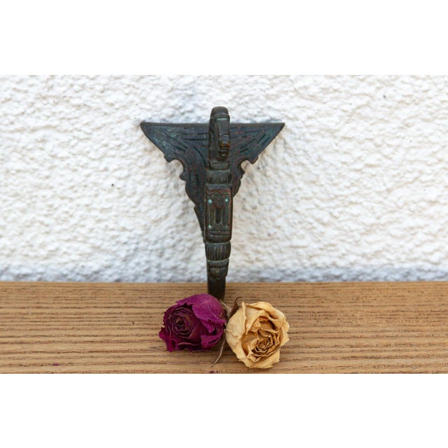 Metal Diamond Shape Bronze Tribal Hook For Sale - Image 7 of 7