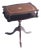 Vintage English Wooden Table in Brown Leather, 1930s For Sale