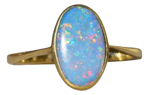 Ladies 18K Gold Ring set with 2.25 CT Australian Opal