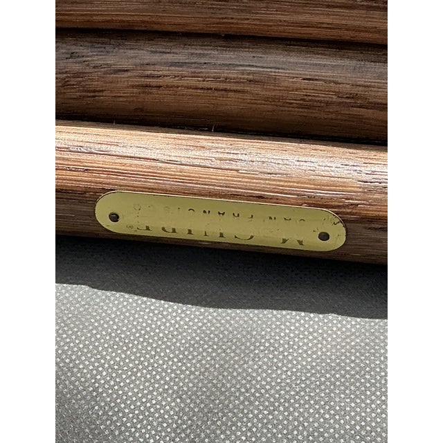 Vintage McGuire Rattan Cross Hatch Dining Chairs - Set of 6 For Sale - Image 10 of 12