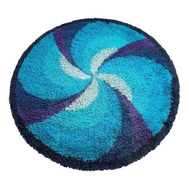 Extra Large Scandinavian High Pile Rya Rug from Ege Taepper, 1970s For Sale