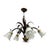 Large Florentine Style Metal Slender Leaves Chandelier, Italy, 1980s For Sale - Image 9 of 9