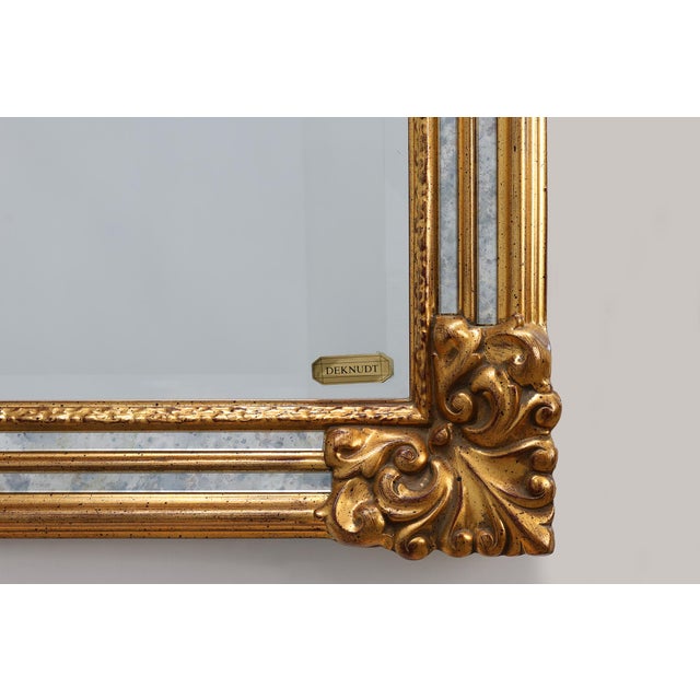 Mid-Century Rectangular Gilt Mirror from Deknudt, Belgium, 1980s For Sale - Image 6 of 12