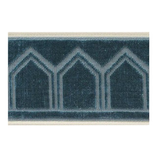 Sample - Schumacher Vizier Velvet Tape in Patina For Sale