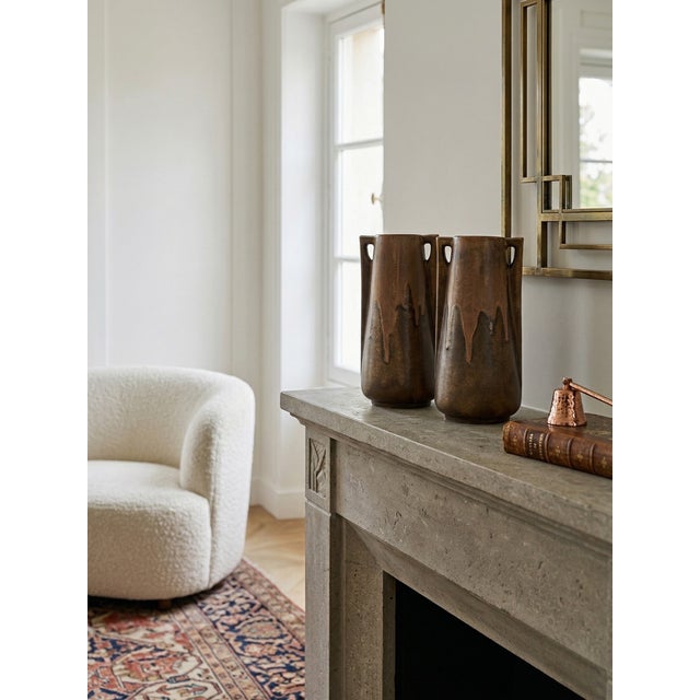 Vintage French Glazed Ceramic Model 244 Vases from Denbac, 1930s, Set of 2, in Flawless conditions. Designed 1920 to 1949...