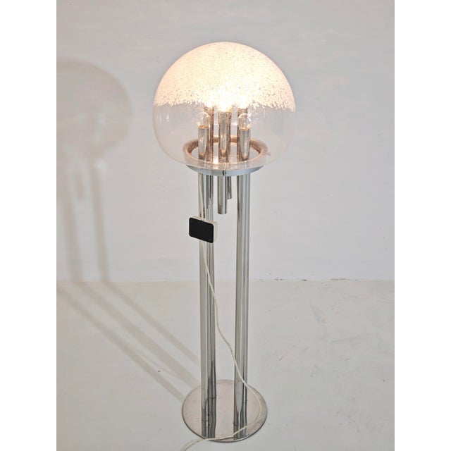 Mid-Century Modern Space Age Chrome and Murano Glass Floor Lamp, Italy, 1970s For Sale - Image 10 of 17