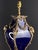 Metal French Cobalt Glass and Ormolu Table Lamp with Ram Heads in the style of Sèvres, 1920s For Sale - Image 7 of 14