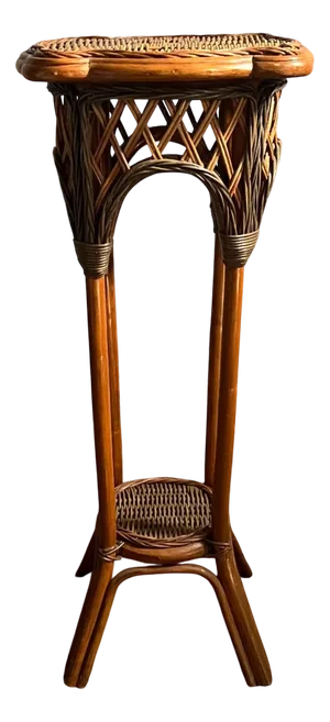 Vintage Bentwood and Wicker Plant Holder