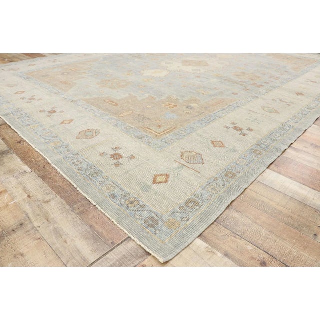 Neutral Turkish Oushak Rug, 09'01 X 12'10 For Sale In Dallas - Image 6 of 9