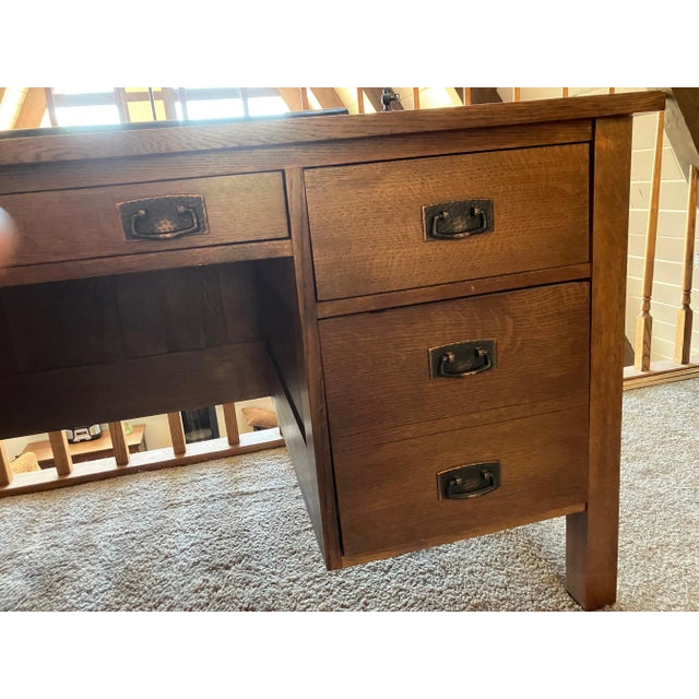 Stickley Mission Oak Executive Desk (Finish #32) For Sale - Image 17 of 18