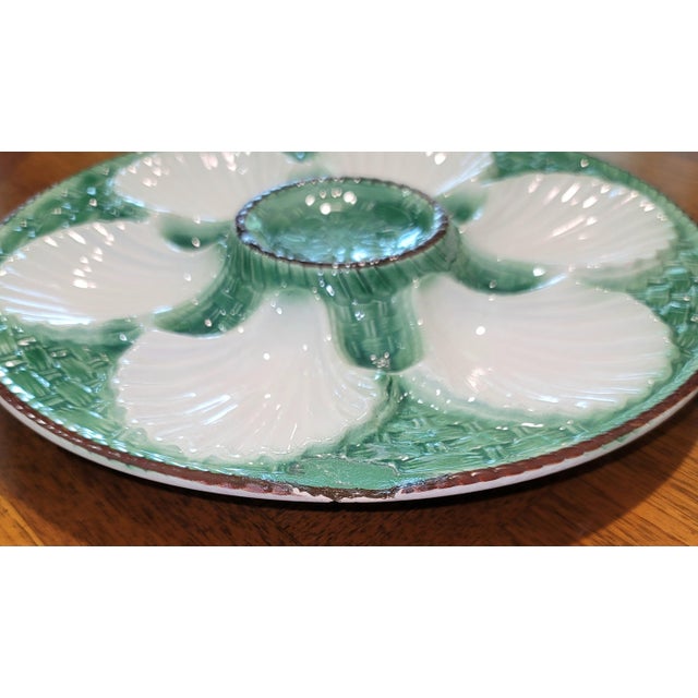 Ceramic 1900s St. Clement Majolica Oyster Plate For Sale - Image 7 of 9