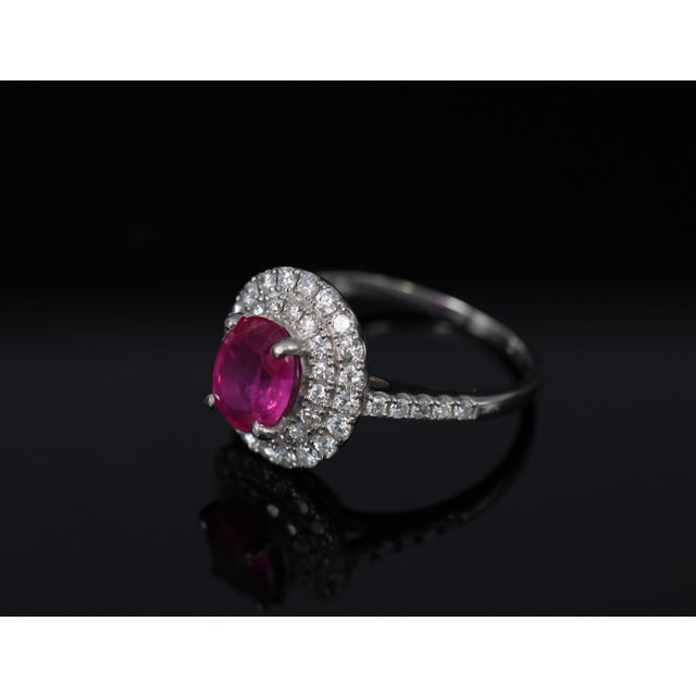 Late 20th Century Ruby 0.55ct Diamond Platinum Ring Size 6 For Sale - Image 18 of 18