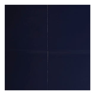 Schumacher Glossed Vellum Wallpaper in Navy For Sale