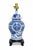Metal Vintage Blue & White Chinoiserie Dragon Ginger Jar Table Lamp on Black Stand For Sale - Image 7 of 7
