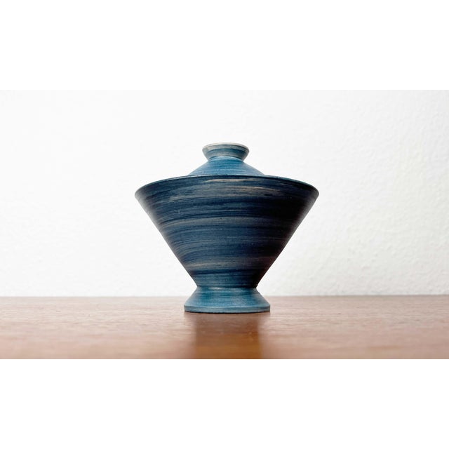 Danish Japanese Style Pottery Bowl with Lid For Sale - Image 4 of 18