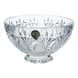Waterford Seahorse Pattern Lead Crystal Footed Bowl – 6 Inch Round For Sale