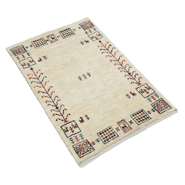 Pasargad DC Ivory Hand Knotted Gabbeh Rug For Sale - Image 4 of 4