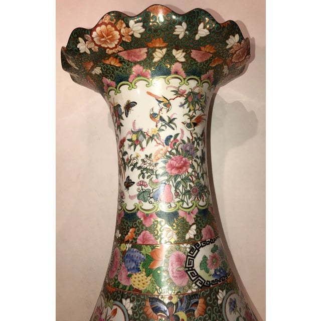 Pasargad N Y Chinese Polychrome Hand Painted Porcelain Vases - A Pair For Sale - Image 4 of 6