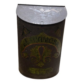 Antique English Extra Large Tole General Store Tea Bin Canister For Sale