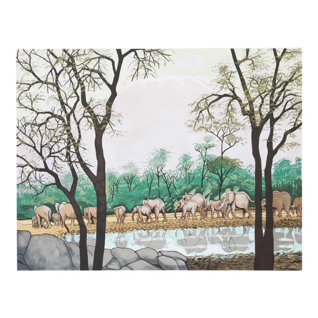 1970s "Kilimanjaro" Lithograph by Caroline Schultz For Sale