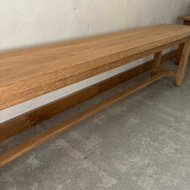 Vintage Raw Bench in Oak For Sale - Image 4 of 6