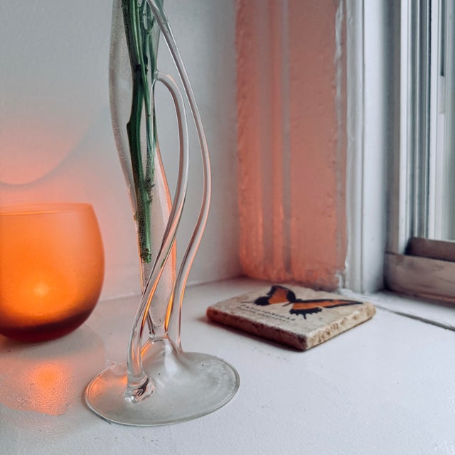 Postmodern Hans Godo Frabel Borosilicate Art Glass Bud Vase, Signed 1981 For Sale - Image 4 of 11