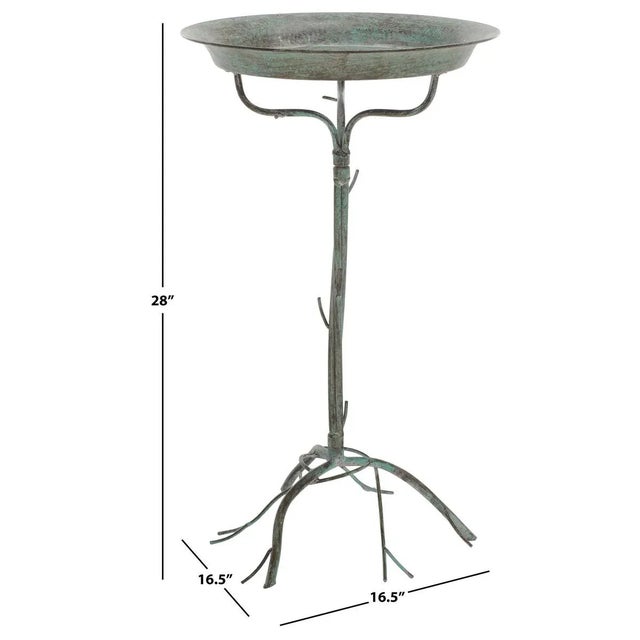 Contemporary Nigel Bird Bath - Antique Dark Green For Sale - Image 3 of 7
