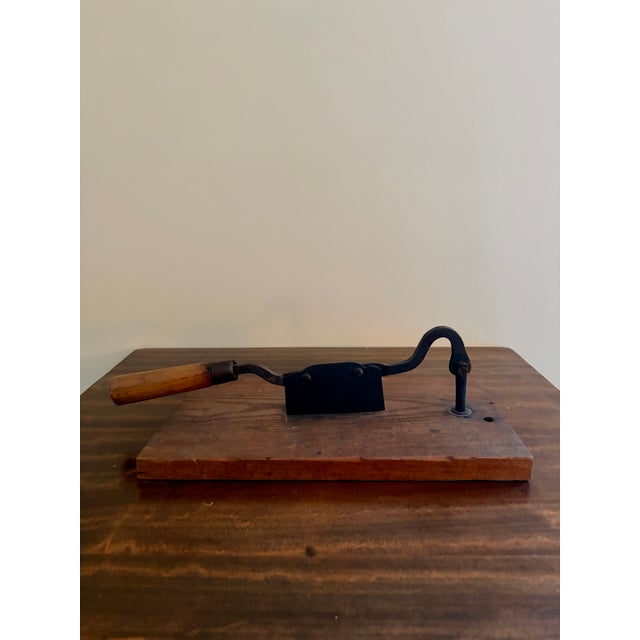 Antique French Country Wooden & Iron Herb Cutter or Cheese Board For Sale - Image 11 of 13