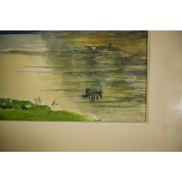 1970s J. Richard, Riverside, 1975, Watercolour, Framed For Sale - Image 5 of 7