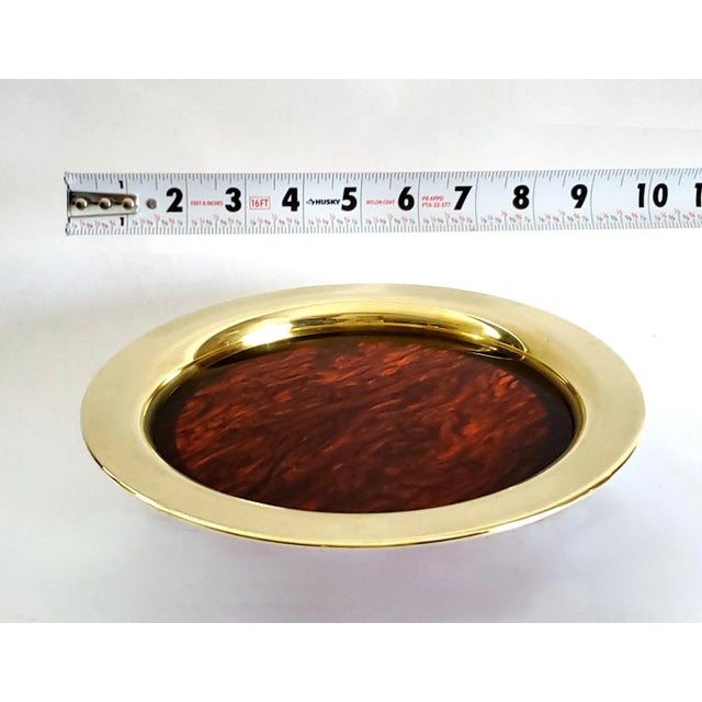 Modern Tray Lucite Tortoise Shell & Brass For Sale - Image 3 of 11