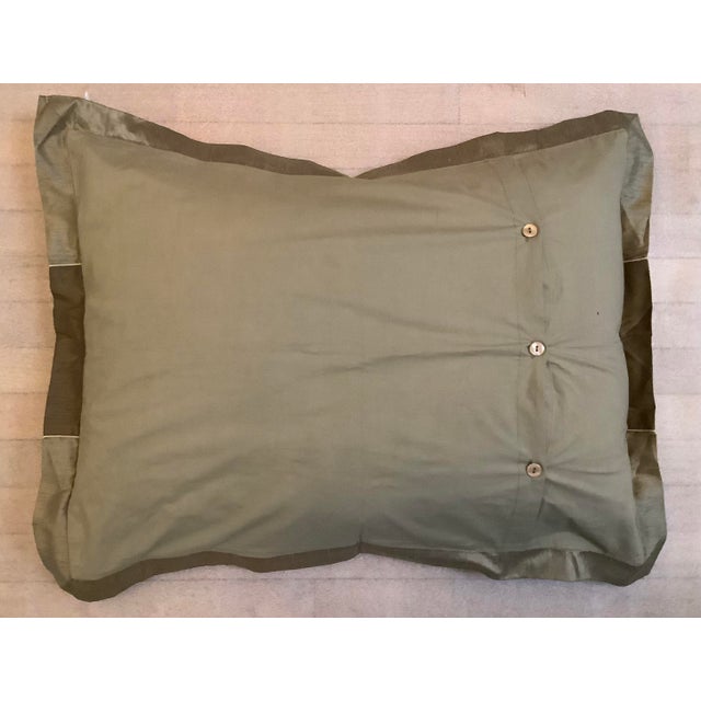 Japanese Garden Floral Embroidered Silk Decorative Pillow Sham Covers - a Pair For Sale - Image 10 of 12