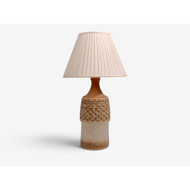 Mid-Century Modern 1960s Søholm Stentøj, Large Table Lamp, Beige Stoneware For Sale - Image 3 of 11