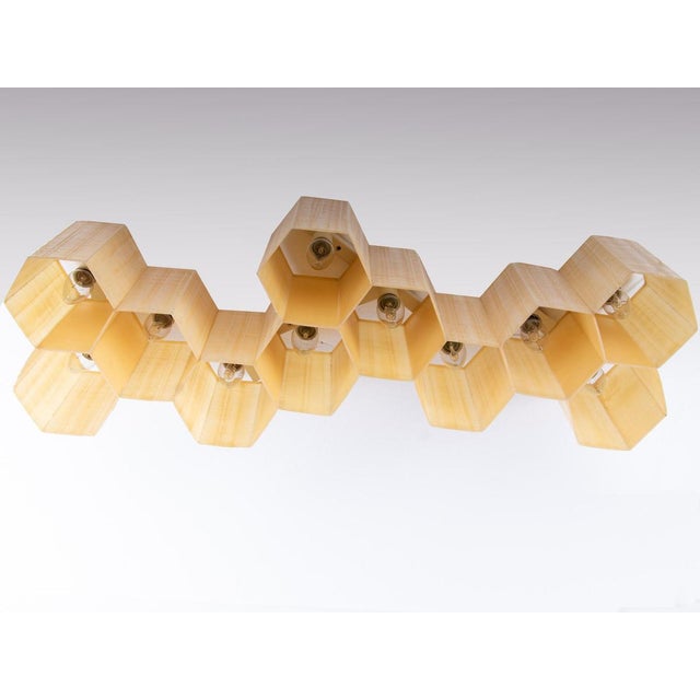 Metal Molecular Honeycomb 11-Light Flush Mount & Wall Light in Fiberglass & Steel, 1950s For Sale - Image 7 of 10