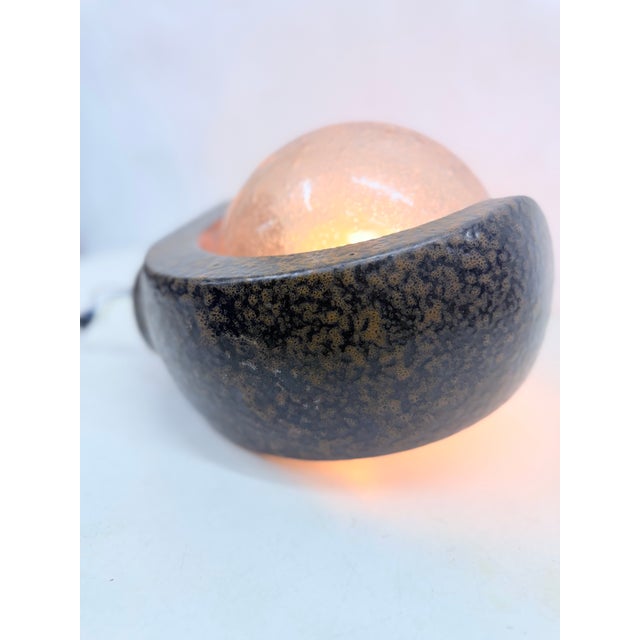 1970s Brutalist Style Wall Lamp in Ceramic and Glass, 1970s For Sale - Image 5 of 12