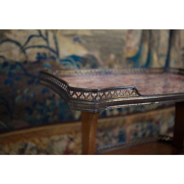 Stone Antique Side Table in Marble and Brass, 1920s For Sale - Image 7 of 16