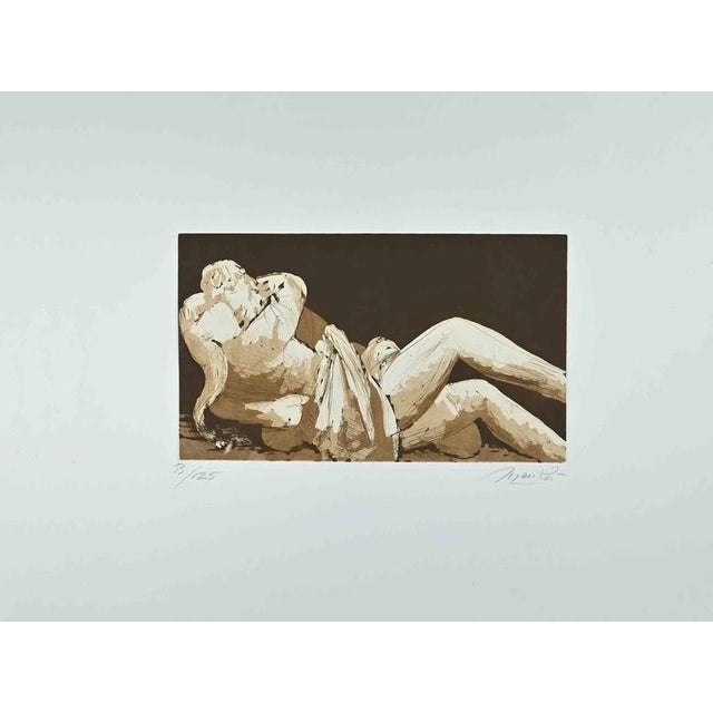 Lovers III is an original etching, realized by Giacomo Manzù in 1970. Hand Signed. numbered, Edition of 53/125 prints....