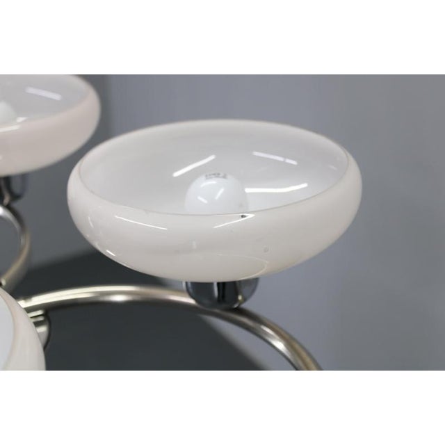 Glass Chrome and Glass Chandelier attributed to Drukov, Former Czechoslovakia, 1950s For Sale - Image 7 of 18