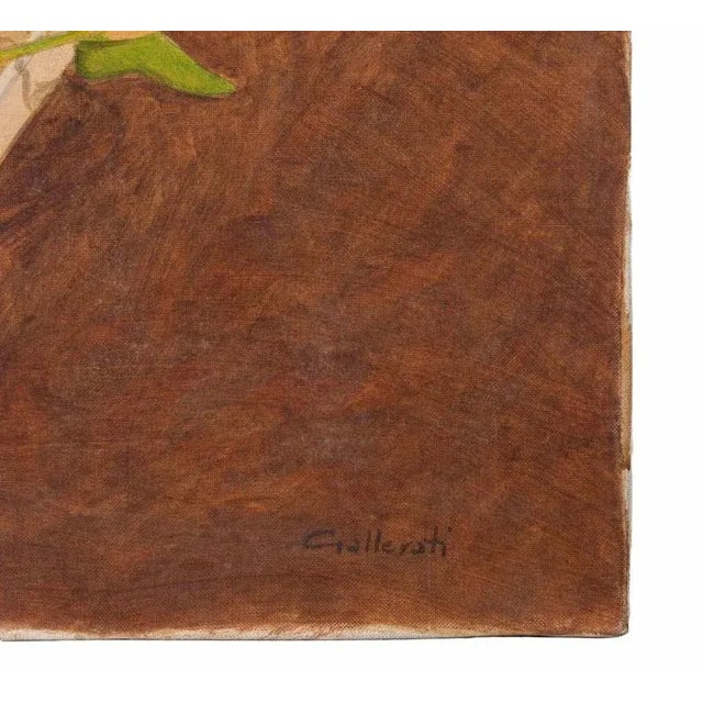 Modern Alberto Gallerati, Attend Training, Oil Painting, 1970s For Sale - Image 3 of 6