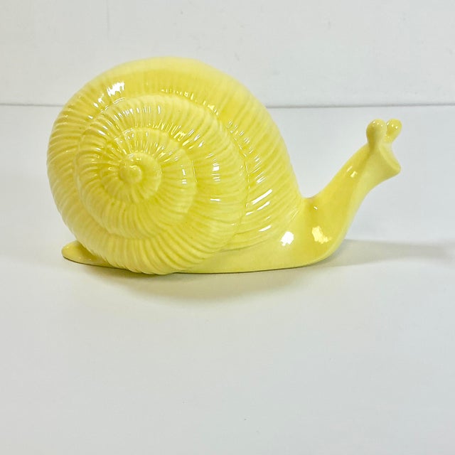 1970s Vintage Folk Art Boho Chic Hollywood Regency Large Snail Figurine For Sale - Image 11 of 13