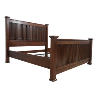 Stickley Mission Oak King Size Spindle Bed For Sale