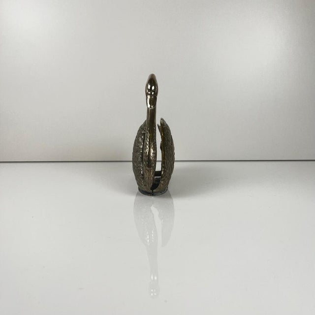 Swan towel rack, silver-plated metal, 1970 Dimensions: 17 x 4 cm Height: 15.5 cm Vintage item, shows signs of age, see photos