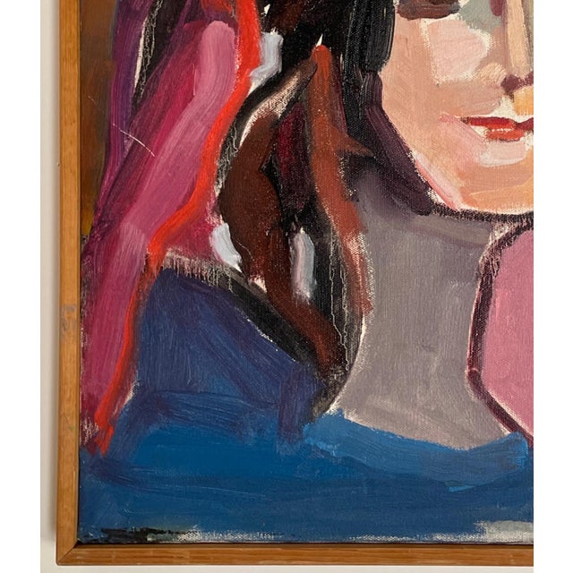 1990s 1990 Impressionist Style Portrait - Oil on Canvas by Hannah Dalbey #1 - For Sale - Image 5 of 7