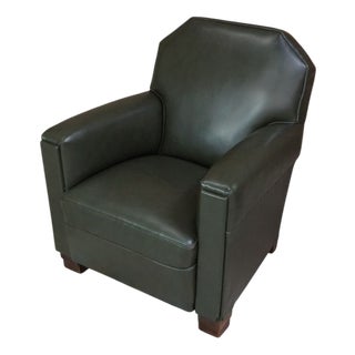 Club Chair in Wood and Imitation Leather, 1930s For Sale