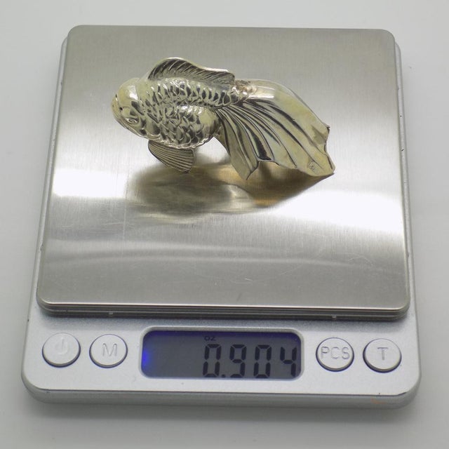 Vintage Hungarian Silver Tropical Fish Shaped Salt and Pepper Shaker, 1950s For Sale - Image 15 of 17