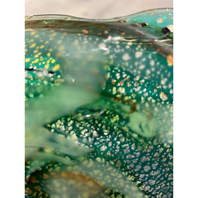 Glass Leaf Shaped Art Glass Catchall or Ashtray in the Manner of Murano For Sale - Image 7 of 8